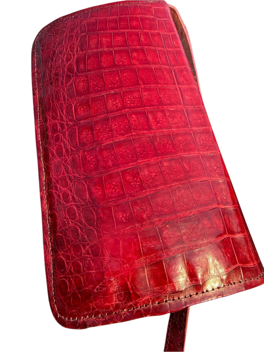 EXOTIC! Vintage Lisse Alligator Shoulder Bag in Bordeaux
